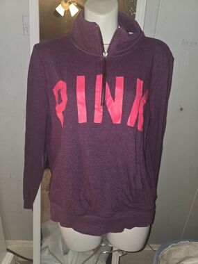 PINK Victoria's Secret By Victoria's Secret Plum Half-Zip Pullover